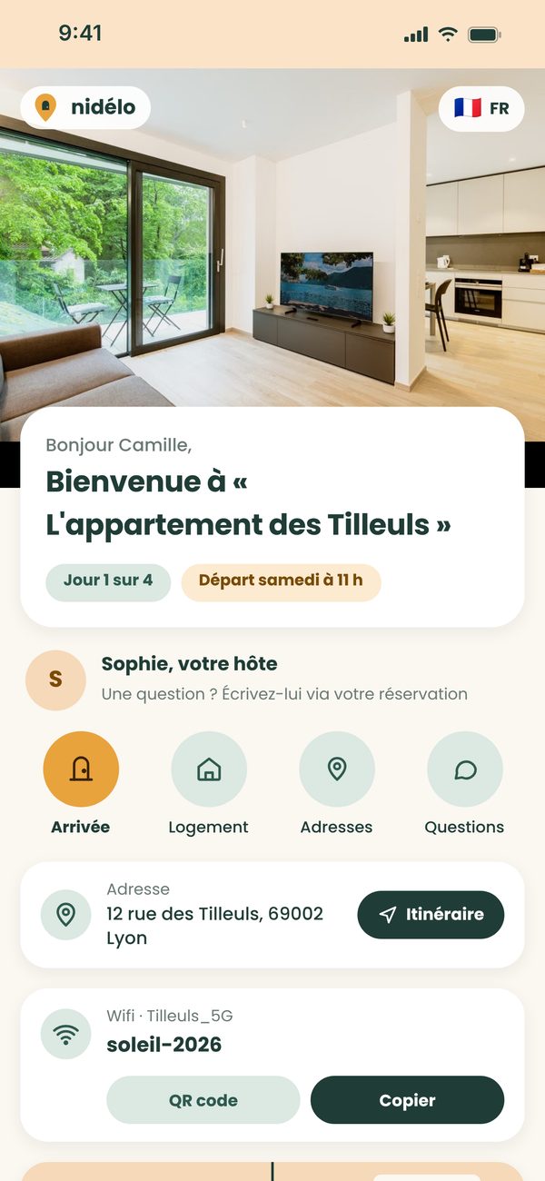 Écran Nidélo : L’accueil